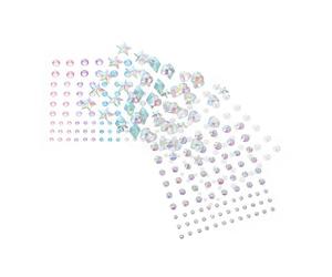 5 Feuilles Boucles D'oreilles Autocollantes pour Filles, Strass | Acrylique, Formes Variées pour Ongles et Fêtes, Application Facile et Retrait Simple, Style Ludique
