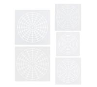 5 feuilles Pochoir Mandala Réutilisable en Plastique PET, 20x20x0,1cm | 8 ou 12 Segments, Adhérence sur Surface Plane, pour Pierre, Bois, Bullet Journaling