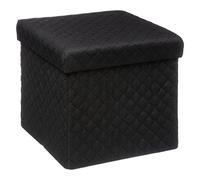 5 five simply smart - 2 en 1 Pouf et Coffre de Rangement Velours Noir 31 x 31 cm 167846B