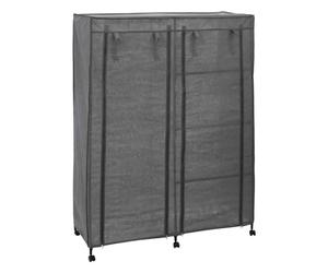 5 five simply smart 5five - Armoire Penderie Double Mobile Grise - 118 x 49 x 168 cm, Structure Métal, Housse de Protection - Dressing d'Appoint pour Chambre, Buanderie