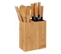 5 five simply smart 5five - bloc 5 couteaux et 5 ustensiles manche bambou