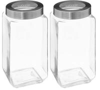 5 five simply smart 5five - bocal verre couvercle contour acier miro 2l (Lot de 2)