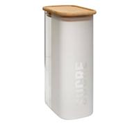 5 five simply smart 5Five - Boîte de Conservation GLASSY Transparent en Bambou et Verre Borosilicate - 1,6l - 12x8x16,5cm - Rangement Alimentaire, Accessoire Cuisine