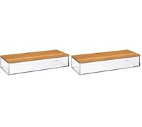 5 five simply smart 5five - boîte rectangulaire angulaire selena bambou grand modèle (Lot de 2)