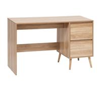 Bureau 2 tiroirs effet bois ABANA - Beige