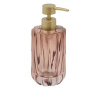 5 five simply smart 5Five - Distributeur à Savon FLOREA Rouge en Verre - 300ml - 7,7x7,7x17,7cm - Accessoire de Salle de Bain, WC, Cuisine, ;Savon et Liquide Vaisselle