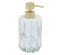 5 five simply smart 5Five - Distributeur à Savon MARBY Blanc en Polyrésine - 230ml - 8,5x7,6x18cm - Accessoire de Salle de Bain, WC, Cuisine, Savon et Liquide Vaisselle
