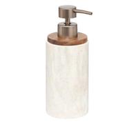 5 five simply smart 5five - Distributeur de Savon Côme Effet Marbre Beige, H 19,3 cm - pour Salle de Bain, WC, Cuisine