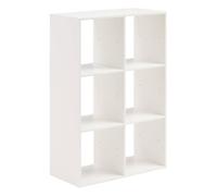 Atmosphera - Etagère 6 Cases Mix - P. 32 cm x H. 100,5 cm - Blanc - Mix Blanc, Blanc G