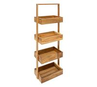 Five Gloves Desserte salle de bain Trolley 4 niveaux 88x26 cm Acacia Naturel
