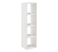5 five simply smart 5five - Étagère Colonne Mix'n Modul Blanche - 4 Niches, H 134 cm - Bibliothèque, Meuble de Rangement pour Salon, Chambre, Bureau