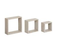 5 five simply smart 5five - Lot de 3 Étagères Murales Cube Fixy Gris Effet Chêne, 3 Tailles, Fixation Invisible - pour Salon, Chambre, Bureau
