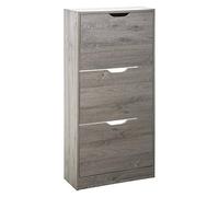 Atmosphera – Meuble range-chaussures Joc – 3 tiroirs effet chêne gris L. 60 x H. 118 cm
