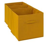 5 five simply smart 5five - panier tissu 31x31cm mix n' modul jaune moutarde (Lot de 3)