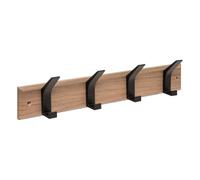 5 five simply smart 5Five - Patère Murale ZINY Marron en Bois et Aluminium - 4 Têtes - 45x7x9,1cm - Crochets, Accessoire Maison, Utilisation Quotidienne
