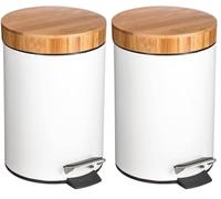 5 five simply smart 5five - Poubelle à Couvercle Bambou 3l naturéo Blanc