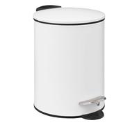 5 five simply smart 5five - Poubelle à Pédale Colorama Blanche, 3 L - Métal, Fermeture Douce, Seau Amovible - pour Salle de Bain, WC, Bureau