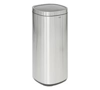 5 five simply smart 5five - Poubelle Push Inox Gris 50L Ouverture par Pression Manuelle Maintien Couvercle 90° Système Fixation du Sac Pratique Nettoyage Facile