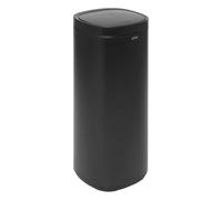 5 five simply smart 5five - Poubelle Push Inox Noir 50L Ouverture par Pression Manuelle Maintien Couvercle 90° Système Fixation du Sac Pratique Nettoyage Facile