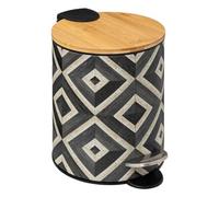 5 five simply smart 5five - Poubelle Soft Close 3l Noir et Beige Canvas