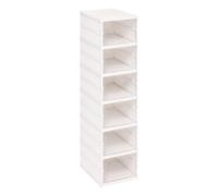 5 five simply smart 5Five - Range Chaussures Fold’N Box Blanc en Plastique - 6 Paires - 34,5x25,5x114cm - Organisation Entrée, Utilisation Quotidienne