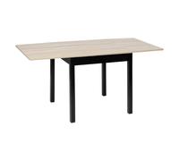 5 five simply smart 5five - Table à Dîner Extensible 2 à 6 Personnes - Effet Chêne et Noir - L 152 x P 80 cm, avec Rabats - pour Cuisine, Salle à Manger