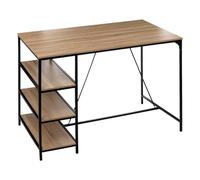 5 five simply smart 5five - Table de Bar Aliaj avec 3 Étagères - Effet Chêne et Métal Noir - 140 x 80 x 103 cm - pour Cuisine, Salon, Îlot Central