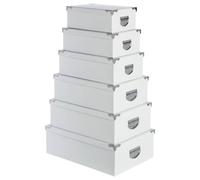 5 five simply smart - Lot de 6 boites uni blanc 105313 L, 32 x l, 21,5 x H, 11,8 cm
