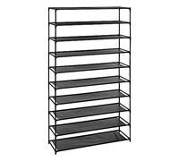 5five Meuble à chaussures tour modulaire 10 étagères en tissu Gris