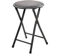 5 five simply smart Tabouret Pliant Atmosphera Rond Noir Acier 30x30x45 cm Salon Cuisine Chambre