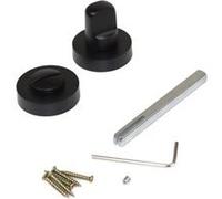Emuca - Rosace de condamnation pour porte intérieur, Jeu 5 serrure condamnation avec rosace D.35 mm, zamak, Noir