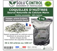 5 kg Écailles de Coquilles d'Huîtres Concassées 38% Calcium - SOLU'CONTROL - Apport Ciblé de Calcium Marin Naturel
