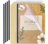 5 Kit de Reliure A4 sans perforation sans Relieuse- ACROPAQ - 5 Baguettes & 5 Transparentes & 5 Couvertures- Jusqu'à 30 feuilles G