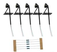 5 Lampadaires Échelle HO/OO Supports Muraux LED pour 3v 5 Lampadaires | 5 lampadaires échelle HO/OO, tension pour 3v DC, idéal décors urbains, fils inclus, réalisme accru