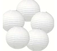 5 Lanternes Japonaises Rondes Lampions Boule Papier Blanc diam. 50 cm | Déco extérieur, Soirée thème