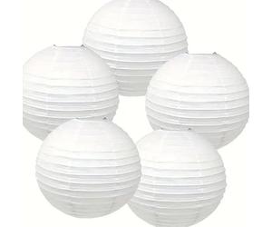 5 Lanternes Japonaises Rondes Lampions Boule Papier Blanc diam. 50 cm | Déco extérieur, Soirée thème