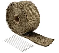 5 m x 5 cm Ruban de protection thermique pour pot d'échappement | Thermique Bande Anti Chaleur Échappement avec 10 Attaches de Câble en Acier Inoxydable
