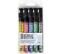 Lot de 5 marqueurs 'Pébéo - DecoMarker' Noir/Jaune/Rouge/Bleu/Vert 1.2 mm