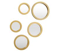 5 miroirs décoratifs muraux ronds avec encadrement doré - -