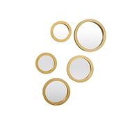 5 miroirs décoratifs muraux ronds avec encadrement doré - -