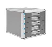 5 Module de Classement,5 Tiroirs Sécurisés,Rangement Documents A4 | Avec étiquettes Serrure,2 Clés,Alliage D’Aluminium,31,5 × 35 × 29,8 Cm,pour Bureau rangement bureau,chambre