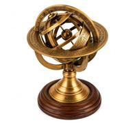 5 Nautical Brass Armillary Sphere World Globe Rosewood Base Table Decor Gift