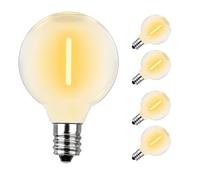5 Pack E12 Edison Vis Globe G40 LED Bulbes, bulbe de remplacement blanc chaud 1W pour les lumières de chaîne G40, 2700K AC230V Bulbes imperméables étanches pour la décoration extérieure GLUROO