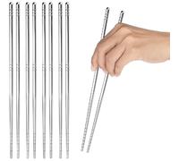 5 paires de baguettes en acier inoxydable 22 cm