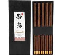 5 paires de baguettes réutilisables en bois naturel - Style chinois - Set de couverts pour un usage domestique