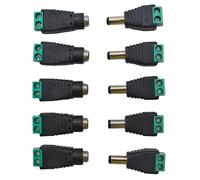 5 paires de connecteurs mâles et femelles DC 12V, 2.1x5.5mm, adaptateur de prise d'alimentation, connecteur de prises pour bande LED couleur de Signal, caméra de vidéosurveillance 5pcs Male