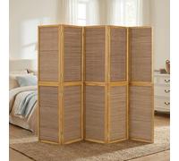 Paravent bois 5 pans bambou marron