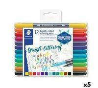 5 paquets de feutres STAEDTLER 3004 TB12 à pointe D pour lettrage, 12 pièces