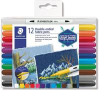 5 paquets de feutres STAEDTLER 3190 TB12 à pointe D pour textile (12 pièces)
