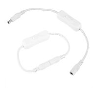 5 Pcs 32 cm Câble de commutation On/Off intégré, Interrupteur Câble DC Mâle à Femelle Adaptateur de Puissance Connecteur Inline(balnc)